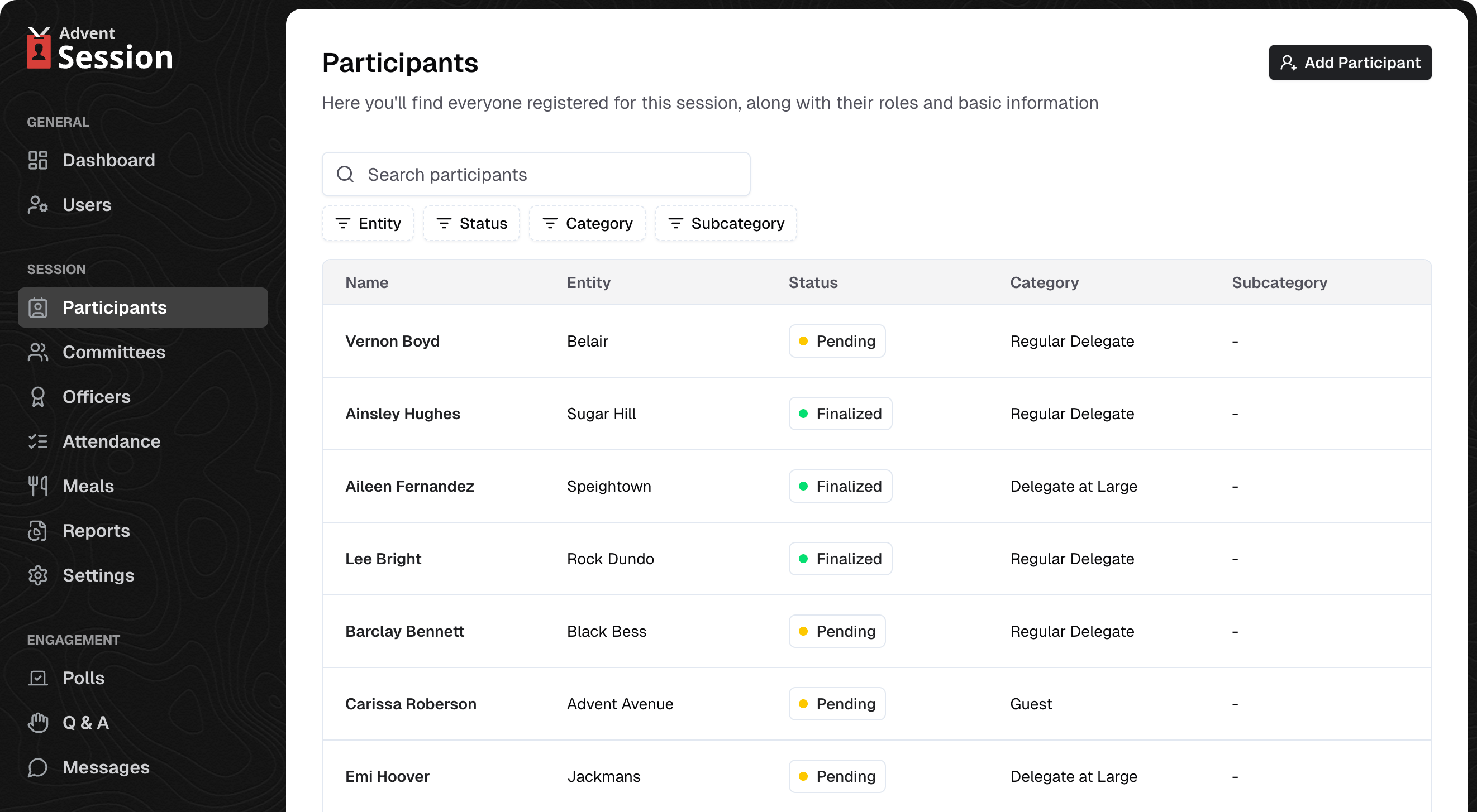 Advent Session UI Demo
